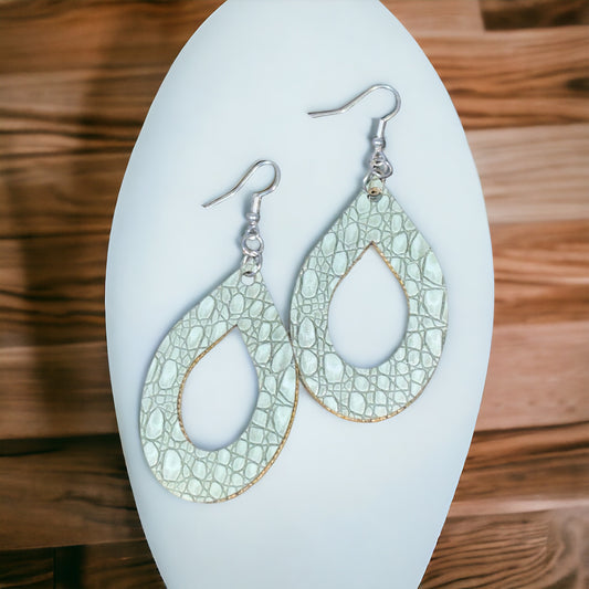 Seafoam  Faux Leather Earrings