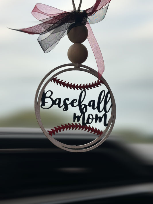 Baseball Mom Car Charm